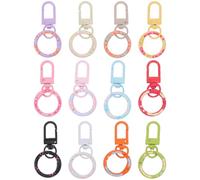 AKOOSY 12 Piezas Clip de Hebilla con Resorte Metálico y Cierre de Langosta Arcoíris Pequeño, 12 Piezas Multicolor, con Junta Tórica y Gancho Giratorio para Bricolaje, Accesorios de