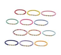 AKOOSY 12 piezas Pulseras de Arcilla Bohemias para Mujer Diseño Elástico Accesorio de Verano para Playa y Fiesta