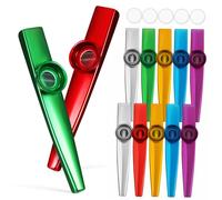 AKOOSY 12piezas Kazoo de Metal Instrumento Trompeta Kazoo para Adultos y Principiantes para Practicar Música Casa o Fiestas