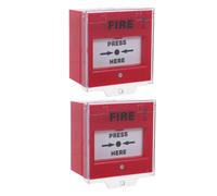 AKOOSY 2 Juegos de Botón de Alarma contra Incendios con Liberación Manual, Montaje en Pared, Sirena de Seguridad Roja de Plástico para Espacios Públicos y Estaciones de Activación