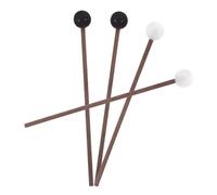 AKOOSY 2 pares Mazas Percusión con Cabeza de Goma y Mango de Madera Palos Portátiles para de Lengua de Acero Instrumentos de Percusión Profesionales y Principiantes
