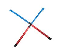 AKOOSY 2 Piezas Baquetas Percusión Nylon Para Jazz Mango Aleación Aluminio Rojo Azul Escobillas Batería Bundle Sticks Versátiles Para Percusión