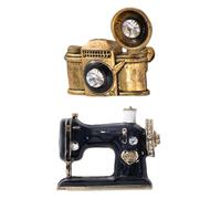 AKOOSY 2 Piezas Broche Creativo con Cámara y Tocadiscos Dorado Alfiler para Solapa Elegante Accesorio para Mujer y Hombre Decoración de Collar para Ocasiones Especiales