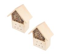 AKOOSY 2 Piezas Casa de Madera para Abejas y Abejorros Exterior Refugio Resistente y Duradero para Anidación Jardín y Terraza