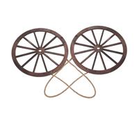 AKOOSY 2 piezas Decoración Rústica de Pared Rueda de Madera para Casa y Garaje Estilo Western Colgante para Decoración Cobertizo y Bar