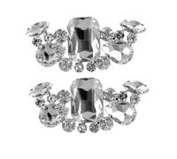 AKOOSY 2 piezas Elegantes Clips para Zapatos con Cristal y Hebilla de Pedrería Plateada para Boda Accesorios Decorativos Versátiles para Zapatos Bufandas y Bolsos