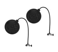 AKOOSY 2 piezas Micrófono Pantalla Viento Doble con Clip Brazo Estabilizador para Transmisión y Grabación Salpicaduras para Micrófono de Mano