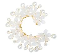 AKOOSY 2 Piezas Non Piercing Ear Vintage Flower Pearl Ear Jackets Handmade Elfinspired Clips For Wedding Halloween Prom Women Jewelry