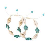 AKOOSY 2 piezas Pulseras de Conchas y Tortuga Boho Joyería de Playa Versátil para Muñeca y Tobillo Diseño Natural Inspirado Verano y Vacaciones Junto al Mar