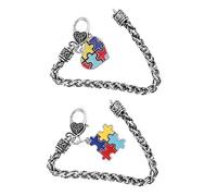 AKOOSY 2 piezas Pulseras Decorativas para Autismo con Dijes de de Aleación de Zinc Diseño Clásico para Concienciación y Ligeras y Duraderas para Mujeres y Niñas