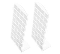 AKOOSY 2 piezas Soporte para Pendientes de Plástico Blanco Exhibidor de Joyas Resistente para Organización y Almacenamiento Tienda o Hogar