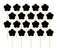 AKOOSY 20 Pizarras Negras de Madera Forma de Flor para Decoración de Jardín y Bodas, Ideales para Escribir Números de Mesa y Señalización Creativa