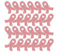 AKOOSY 24 Piezas Insignia de Lazo Rosa Broches de Lazo Pin de Insignia de Aleación de Broche de Solapa de Concienciación Cáncer de Mama para Eventos Benéficos Mujeres Mochila Sombrero