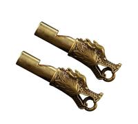 AKOOSY 2piezas Silbatos De Latón Antiguos Tipo Dragón Para Emergencia y Camping Llavero Práctico Para Deportes y Supervivencia Al Aire