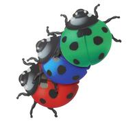 AKOOSY 3 piezas Decoración de Pared Metálica con Escultura de Mariquitas Colores Verde Rojo y Azul para Jardín y Salón de Resistente y Detallado