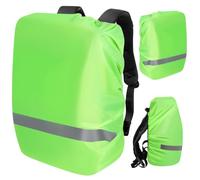 AKOOSY 3 Piezas Funda Reflectante para Lluvia para Mochila, Verde | Poliéster, Protección contra Lluvia, Almacenamiento Plegable, para Mochilas de 18 a 30 L, Viajeros y Senderistas