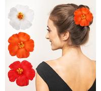 AKOOSY 3 Pinzas Cabello Flores Hawaianas en Eva, Diseño Delicado Deslizamiento, para Mujeres y Niñas en Fiestas y Vacaciones