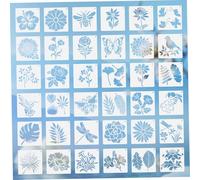 AKOOSY 36 piezas Plantillas para Pintar Flores y Plantas Reutilizables para Dibujo Madera Papel y Decoración DIY con Aves y Abejas