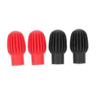 AKOOSY 4 piezas Fundas de Silenciador para Baquetas de Batería Cubiertas Elásticas para Práctica Protección Duradera para Baquetas de Negro y Rojo Accesorio para Batería