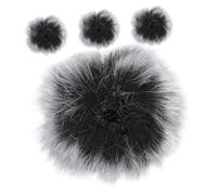 AKOOSY 4 piezas Protector de Micrófono Antiviento de Peluche para Micrófono Lavalier Resistente al Viento para Grabación Conferencias y Color Gris y Negro