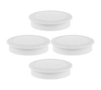 AKOOSY 4 Piezas Rejilla de Malla Circular para Altavoz de Coche de 2 | Plástico Blanco, Diseño Decorativo Redondo, Protección Frente a Vibración, para Salpicadero y Interior