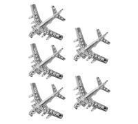 AKOOSY 5 Piezas Broches Avión de Metal con Rhinestones Pin de Solapa para Mochilas Camisas y Chaquetas Accesorios Elegantes Unisex para Eventos y Uso Diario