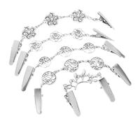 AKOOSY 5 piezas Clips Vintage para Cárdigan de Punto Aleación de Hierro Plateado Broches para Suéter Mujer Diseño Ligero y Resistente para Chaquetas y Bufandas