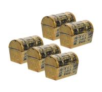 AKOOSY 5 Piezas Mini Cofres del Tesoro Vintage de Decoración para Casitas de Muñecas y Acuarios de Escritorio Pirata Pequeño para Miniatura