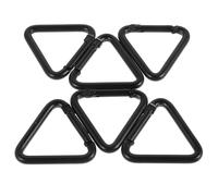 AKOOSY 6 Mosquetones Triangulares para Uso Diario y Actividades al Aire Libre Accesorios Versátiles de Aluminio Negros Paquete de 6 Piezas para Llaveros y Mochilas