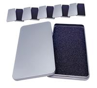 AKOOSY 6 piezas Caja Metálica para Almacenamiento de Unidades con Tapa Organizador para Protector de Pantalla Templada y Funda de Móvil Resistente y Práctica Color Plata