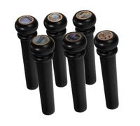 AKOOSY 6 Piezas Clavijas de Puente de Guitarra Acústica de Madera con Incrustación de Abulón Clavijas de Ébano con Anillos de Cobre para Reparación y Mejora del Compatibles con Múltiples