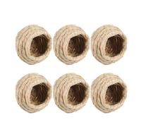 AKOOSY 6 Piezas de Nidos para Pájaros de Paja Beige, Refugio Creativo y Bien Diseñado para Jardín y Exterior, Casa de Pájaros Resistente y No se Deforma