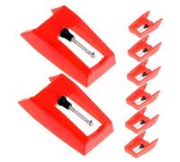 AKOOSY 8 Piezas Aguja para Tocadiscos Agujas de Repuesto para Fonógrafo Compatible con Varios Modelos Estilográfica Suave para Cuidado de Vinilo y Sonido Detallado