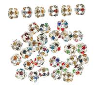 AKOOSY 90 Piezas Cuentas de Joyería con Incrustaciones de Espaciadoras para Pulseras Diy Cuentas Sueltas Brillantes para Manualidades