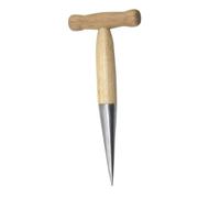 AKOOSY Acero Inoxidable con Mango de Madera Ergonómico Herramienta Manual para Plantar Bulbos Perforador Puntiagudo para Jardín y Duradero para Cultivos y Siembra Precisa