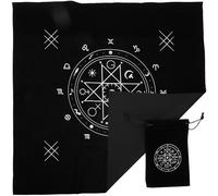 AKOOSY Bolsa para Lectura y Mantel de Altar de Franela Negra con Diseño de Cordón, Fácil de Abrir y Cerrar para Lectura y Adivinación de Barajas de Tarot