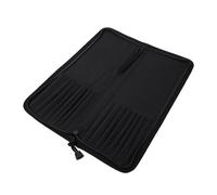 AKOOSY Bolsa para Pinceles y Lápices Artística para Artistas, Color Negro, Material Oxford Resistente, Cremallera, 16 Ranuras y 2 Compartimentos Grandes, Estuche Portátil para Pintura