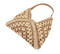 AKOOSY Bolso de Playa de Rafia para Mujer Bolso de Mano y Bandolera Hombro para Vacaciones y Diseño y Estiloso Color Marrón