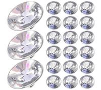 AKOOSY Botones de Cristal Anilla Metálica 20 MM 100 Piezas Tachuelas Decorativas para Tapicería de Sofá Cierres DIY para Muebles y Manualidades Transparentes y Resistentes