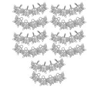 AKOOSY Botones Metálicos para Coser Tipo Rana Chinos, 20 Pares de Cierres Decorativos para Prendas Cheongsam y Hanfu, Color Plata Brillante, Accesorios Tradicionales para