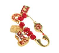 AKOOSY Broche Amuleto Chino de Hilo Rojo Hecho a Mano para Embarazo y Ñiño, Imperdible Tradicional Feng Shui de Buena Suerte, Protección Espiritual y Accesorio Ropa Mujer y Recién Nacido