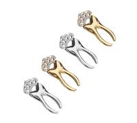 AKOOSY Broche de Aleación con Diseño de Tiara y Diente Set de 4 Piezas 2 Dorados y 2 Plateados Accesorios para Traje y Ropa Adecuado para Ocasiones Formales E Informales