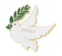 AKOOSY Broche de Ave la Paz Vintage para Mujer, Broche de Metal Blanco, Alfiler para Ropa y Chal, Accesorio Multifuncional para Comunión y Bautismo, Decoración Símbolo de Paz