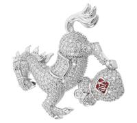 AKOOSY Broche Vintage Caballo con Bolsa de Dinero y Cristales Alfiler de Seguridad de Aleación para Ropa y Accesorios Pin Decorativo de Año Chino