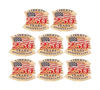 AKOOSY Broches de Solapa Patrióticos 8 Piezas Bandera de Estados Unidos para Aniversario 250.º, Aleación Duradera, Diseño Compacto, Accesorios para Celebraciones del Día Independencia