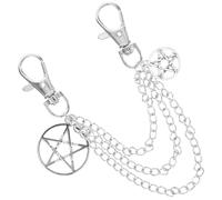 AKOOSY Cadena Metálica para Zapatos Deportivos y Casuales Adorno Estrella de Cinco Puntas Accesorio Resistente de Aleación para Decoración de Zapatillas y Botas Joyería Funcional para