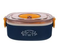 AKOOSY Caja de Comida Portátil de Acero Inoxidable con Compartimentos, Reutilizable y Apta para Microondas, Capacidad 0.6l Adecuado para Snacks y Uso al Aire Libre