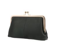 AKOOSY Cartera Larga de Cuero Genuino para Mujer Monedero Vintage Cierre de Beso, Color Verde Oscuro, Bolso de Mano Espacioso Múltiples Compartimentos, Adecuado para Viaje y Uso Diario