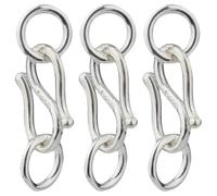 AKOOSY Cierres para Joyería 3 Piezas S925 Plata de Ley Accesorios para Pulseras DIY Doble Anillo Cierres para Pulseras Decorativos y Duraderos Color Plateado Ideales para Hacer Joyas