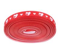 AKOOSY Cinta Roja de Poliéster para San Valentín 10 Yardas X 1 Cm, Cinta Estampada de Amor para Envolver Regalos, Lazos DIY para Decoración de Ramos y Manualidades Románticas